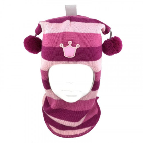 Зимний шлем Бизи "Принцесса" Фуксия/флокс/розовый (полоска)