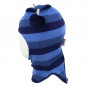 Зимний шлем Бизи "Принц" Джинсовый меланж/тёмно-синий/королевский синий (полоска)