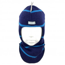 Зимний шлем Бизи "Дино" Тёмно-синий/бирюзово-голубой (полоска)