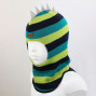 Зимний шлем Бизи "ДИНО" Тёмно-синий/весенний/зелёный (полоска)