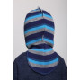 Зимний шлем Бизи "ДИНО" Светлый маренго/бирюзово-голубой/тёмно-синий (полоска)