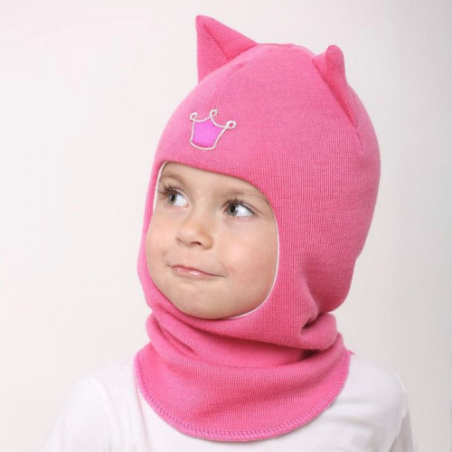 Зимний шлем BEEZY "Кошка" Ярко-розовый