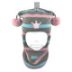 Зимний шлем Бизи "Принцесса" светло-серый меланж/розовый/небесно-голубой (полоска)