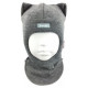 Зимний шлем Бизи "Кошка" Серый меланж