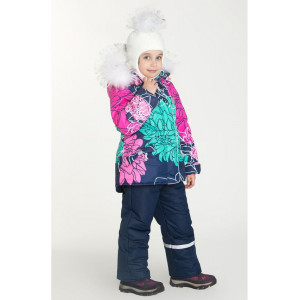 Зимний костюм Stella kids "Пион" розовый принт
